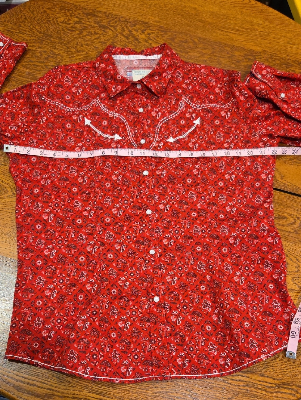 Panhandle Slim Rough Stock Women's Bandana Print  Western Shirt Size Large - Picture 4 of 10
